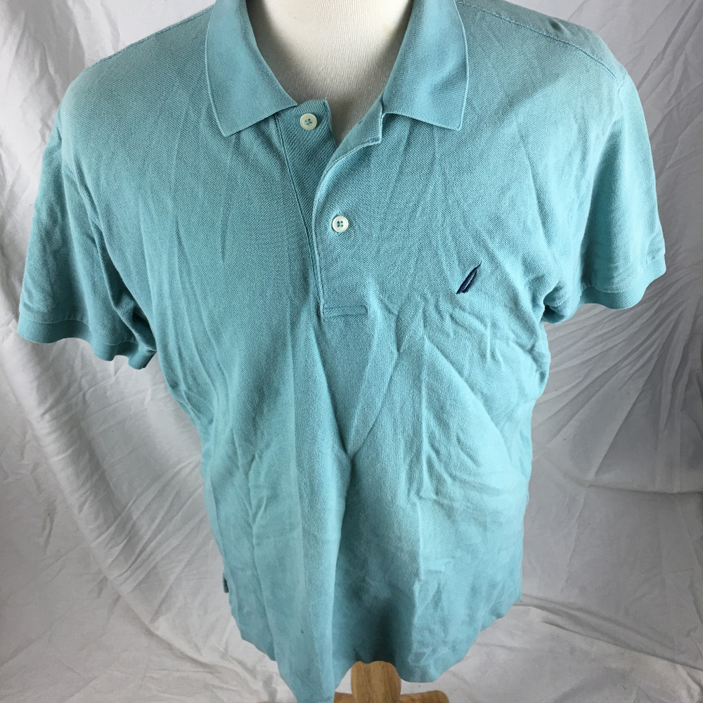 Nautica Men's Shirt Large Blue Short Sleeve Polo